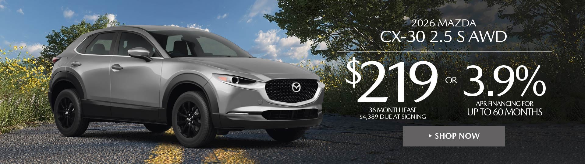 2026 Mazda CX-30 2.5 S AWD LEASE FOR $219 / MO. FOR 36 MONTH