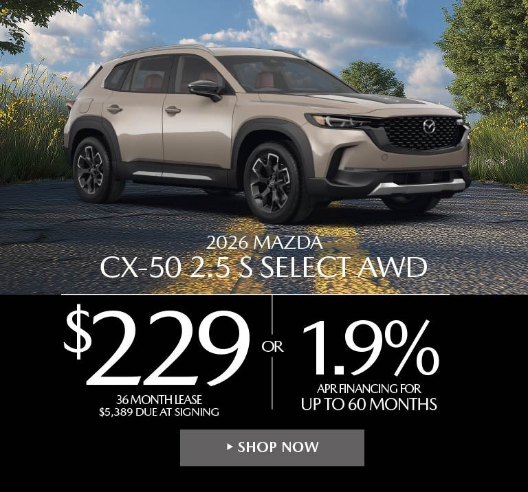 2026 Mazda CX-50 2.5 S Select AWD LEASE FOR $229 / MO.