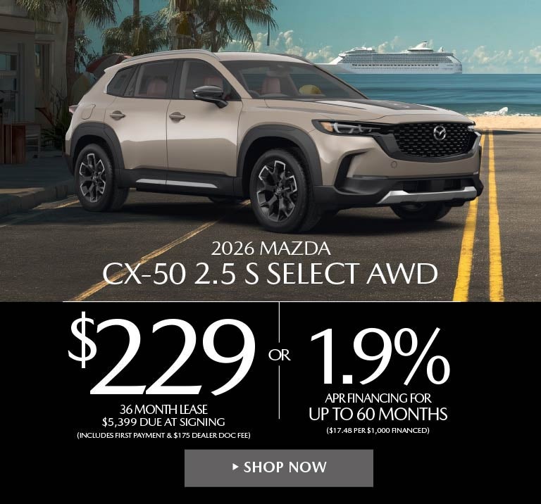 2026 Mazda CX-50 2.5 S Select AWD LEASE FOR $229 / MO.