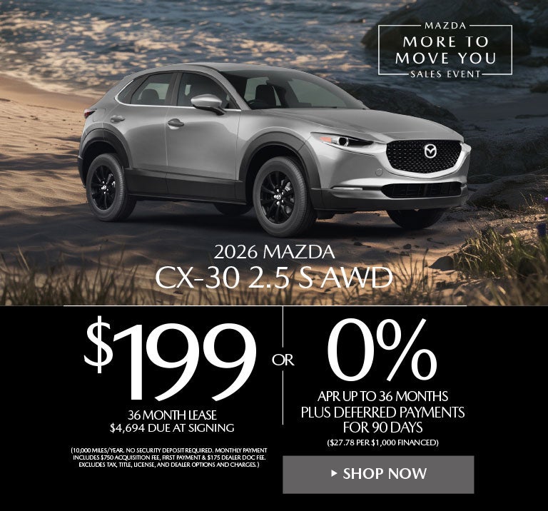 2026 Mazda CX-30 2.5 S AWD LEASE FOR $199 / MO.